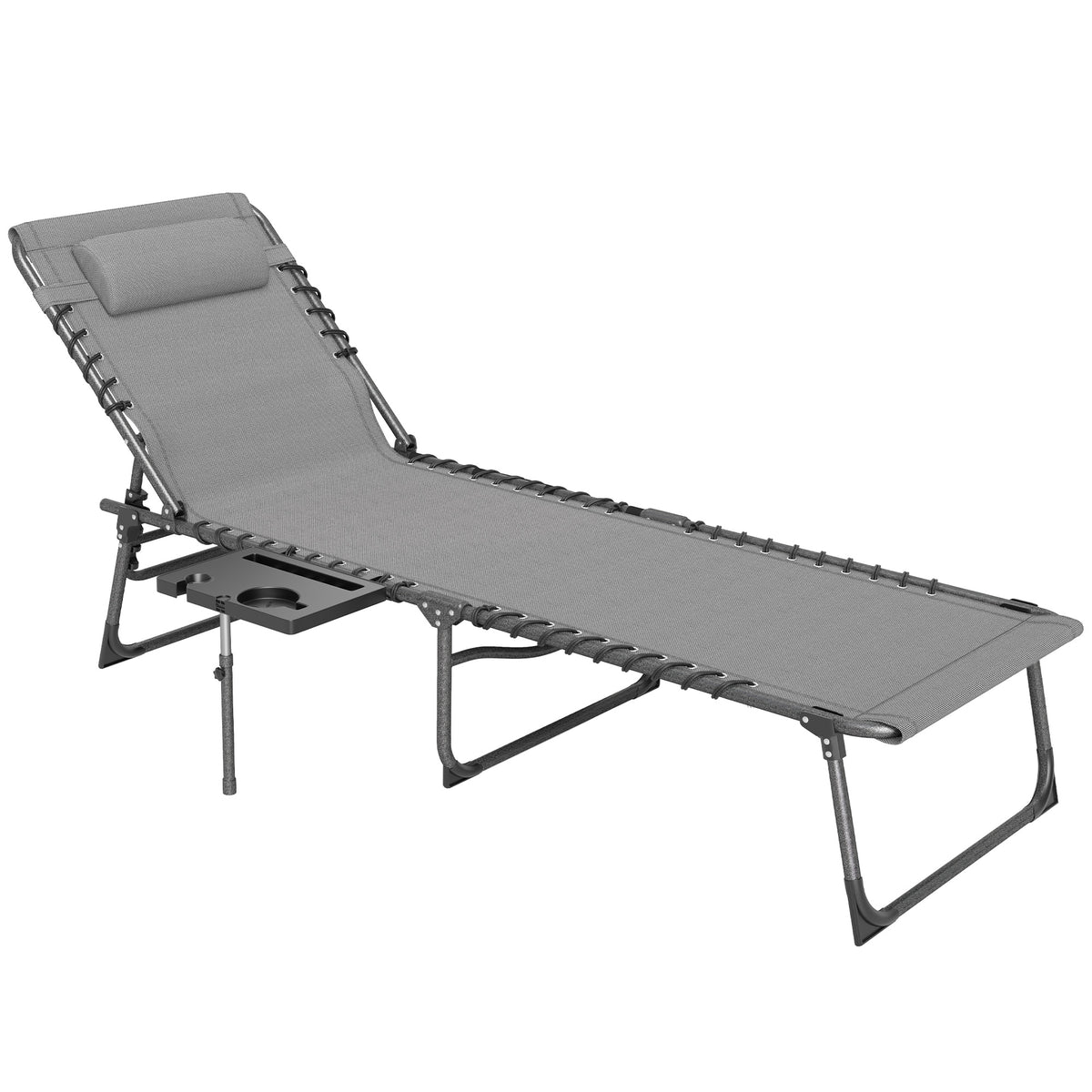 Outsunny Five-Position Reclining Sun Lounger in Grey