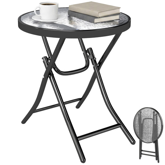 Outsunny Foldable Garden Side Table in Black