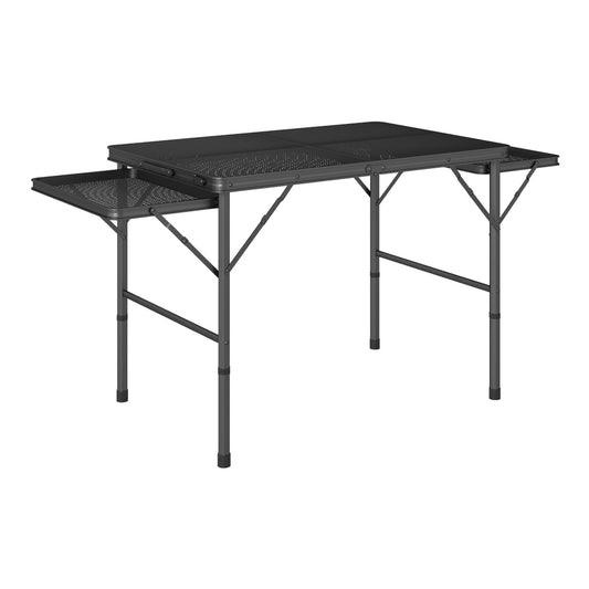 Outsunny Folding Grill Table shown from a high angle with its two side wing panels fully extended