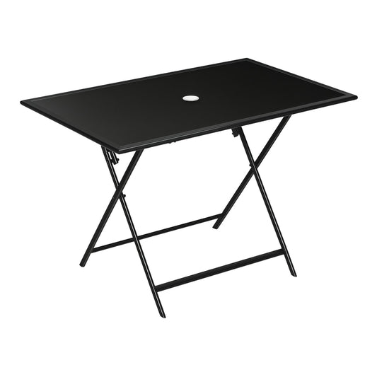 Outsunny Folding Outdoor Dining Table for 6 in Black