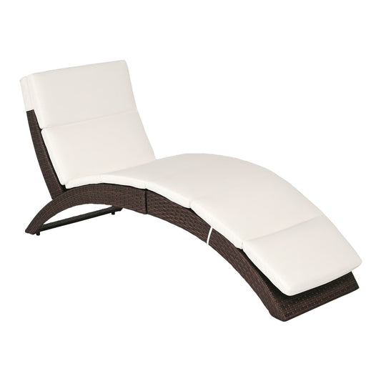 Outsunny Folding Sun Lounger in Brown