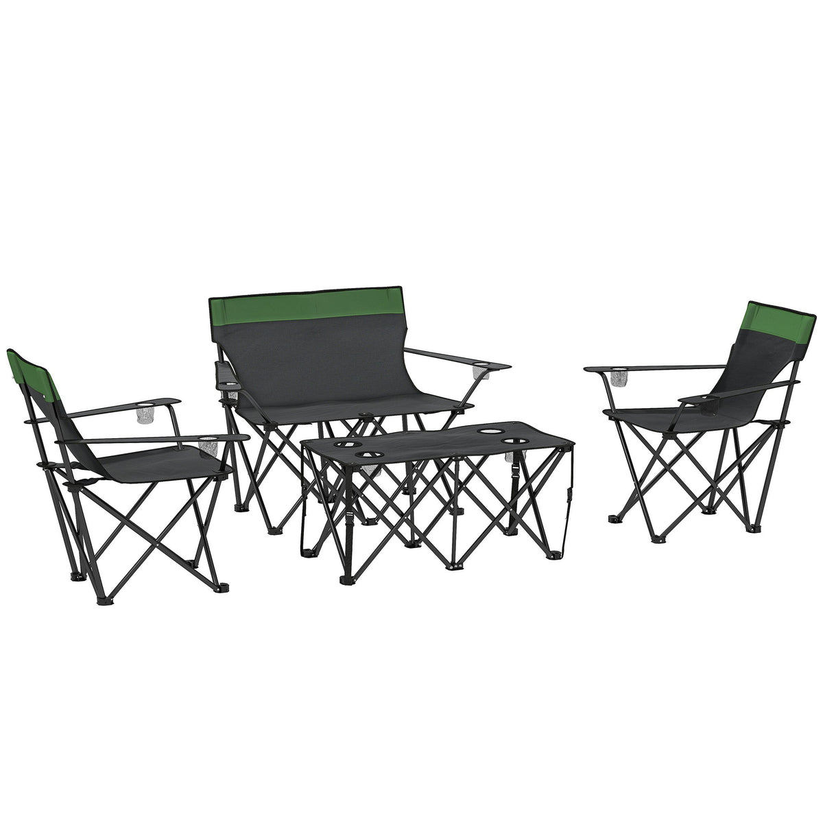 Outsunny Four-Piece Portable Picnic Table Set in Green