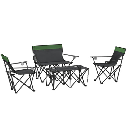 Outsunny Four-Piece Portable Picnic Table Set in Green