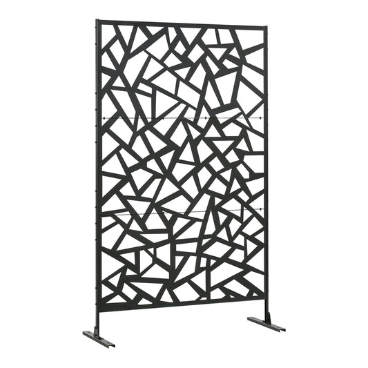 Outsunny Freestanding Garden Partition Screen Metal Decorative Outdoor Divider on a white background