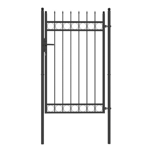 Outsunny Galvanised Steel Garden Gate in Black