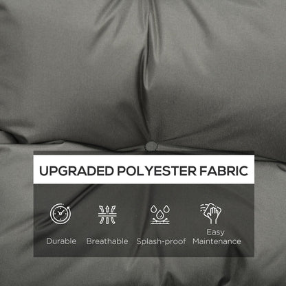 Close up of the cushion fabric showing text about its features