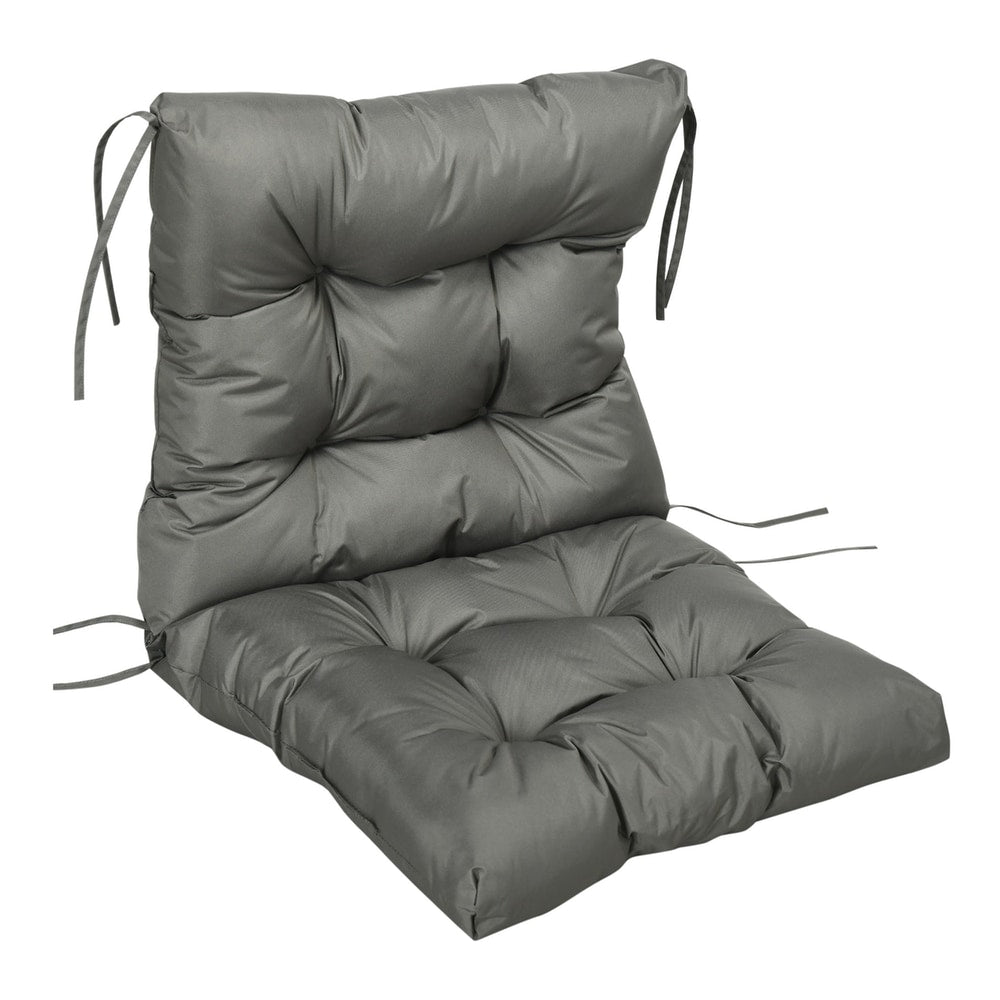 Outsunny Garden Back Chair Cushion in light grey, a padded seat and backrest cushion with ties