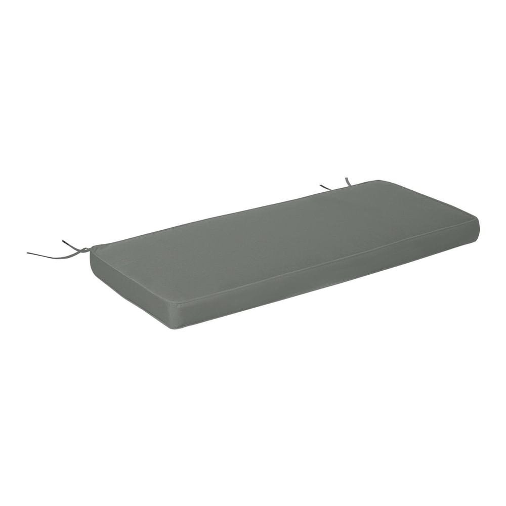 Outsunny Garden Bench Cushion 2 Seater Loveseat Seat Pad in grey, a rectangular cushion with ties