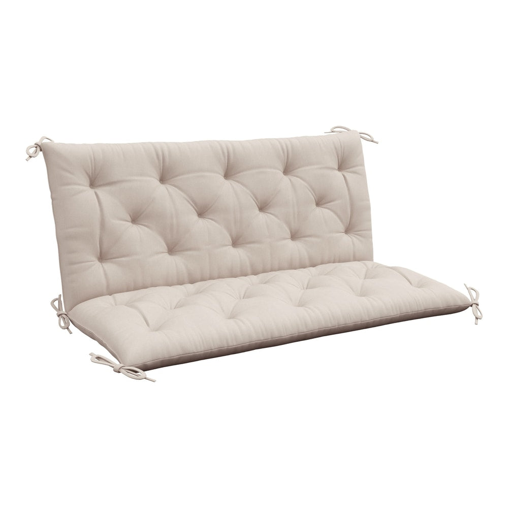 Outsunny Garden Bench Cushion in a light beige colour with tufted detailing and side ties