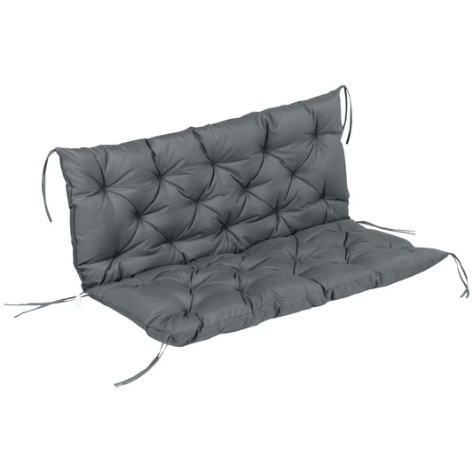 Outsunny Garden Bench Cushion, a dark grey padded seat pad with ties