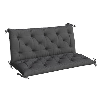 Outsunny Garden Bench Cushion, a tufted black seat pad with ties for a swing chair