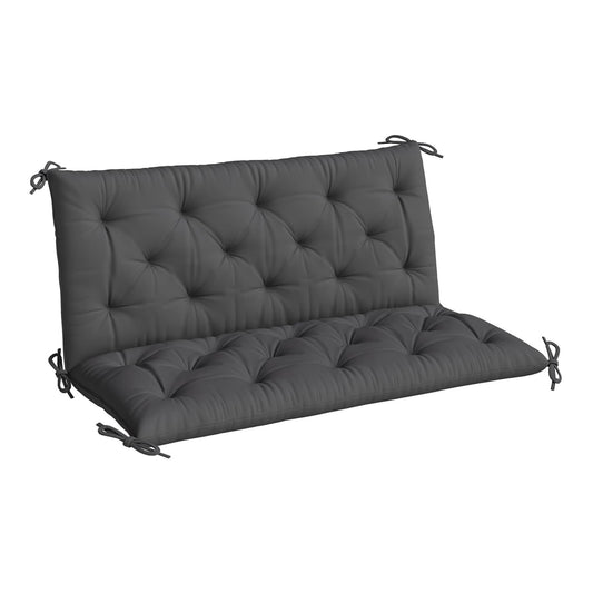Outsunny Garden Bench Cushion, a tufted black seat pad with ties for a swing chair