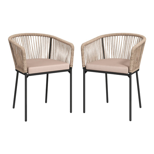 Outsunny Garden Chairs Set of 2 in a Natural Wood Finish