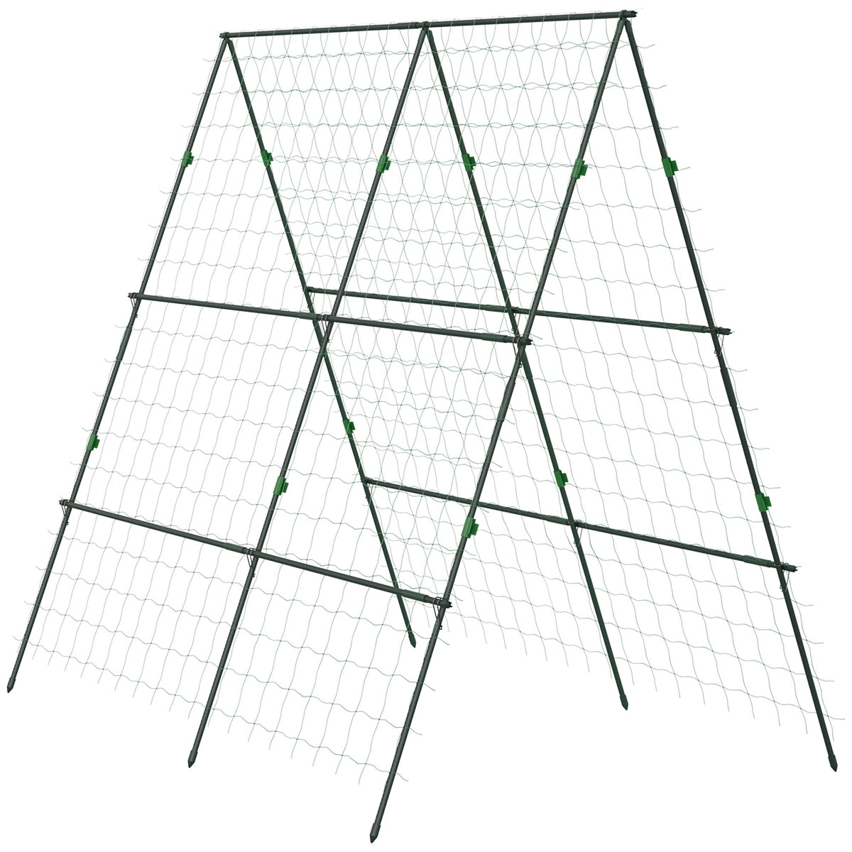 Outsunny Garden Cucumber Trellis for Climbing Plants with green frame and white netting