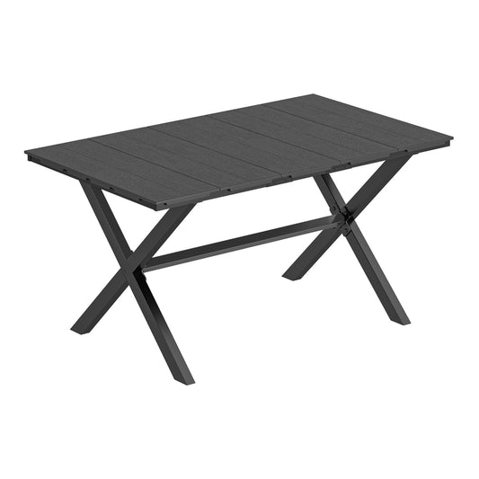 Outsunny Garden Dining Table for 6 in Black