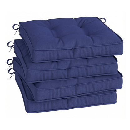 Outsunny Garden Seat Cushion with Ties, a stack of four dark blue seat pads with ties