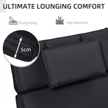 The sun lounger cushion headrest detail with a close up of the thickness