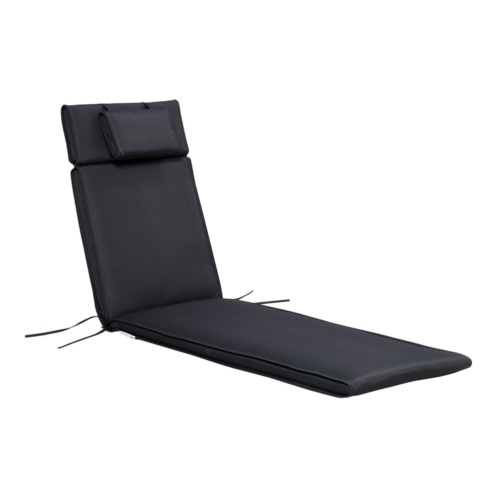 Outsunny Garden Sun Lounger Cushion Replacement Soft Sunbed Reclining Chair shown in black