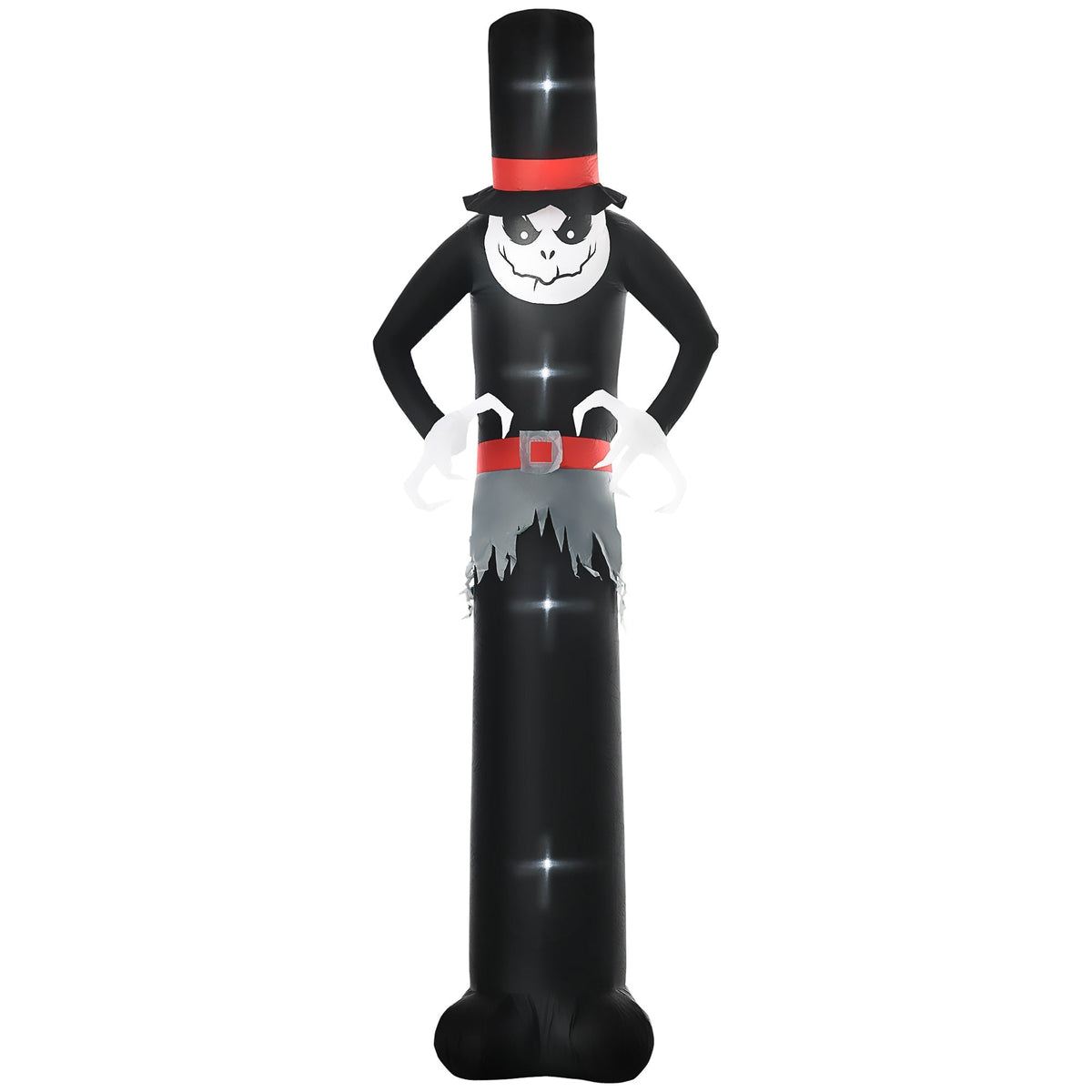 Outsunny Giant 10ft Halloween Inflatables Tall Ghost with Hat standing against a plain white background