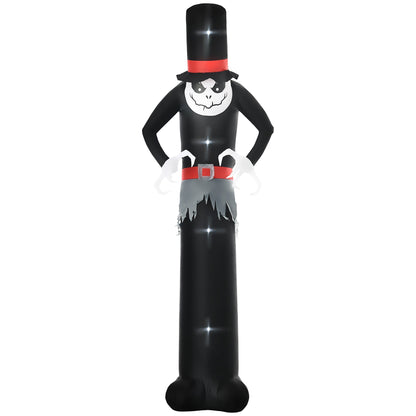 Outsunny Giant 10ft Halloween Inflatables Tall Ghost with Hat standing against a plain white background