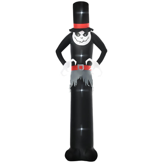 Outsunny Giant 10ft Halloween Inflatables Tall Ghost with Hat standing against a plain white background