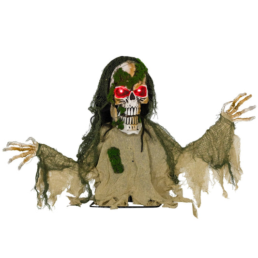 Outsunny Halloween Animated Skeleton with Glowing LED Eyes on a plain white background