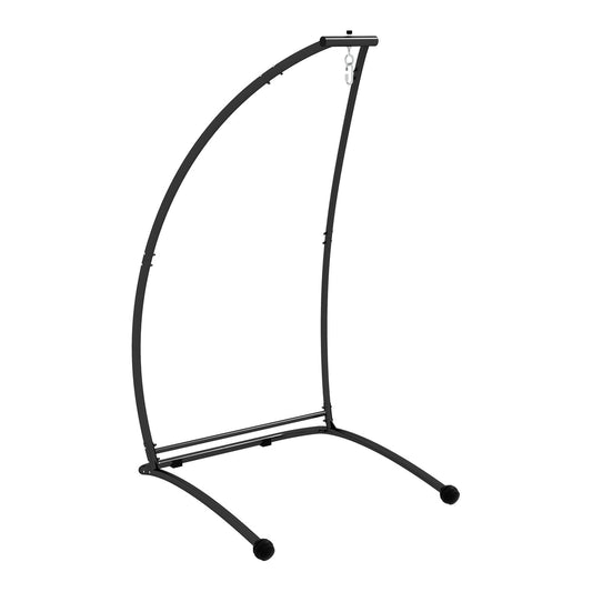 Outsunny Hammock Chair Stand in black metal with a curved frame and a hanging hook