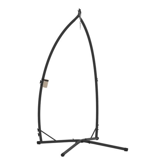 Outsunny Hammock Chair Stand Only, a black metal frame with an X-shaped base and a curved top support