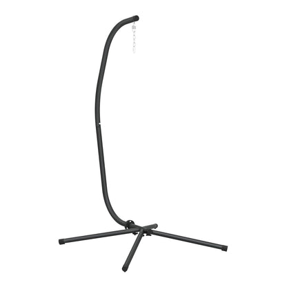 Outsunny Hanging Egg Chair Stand Only, a black metal C-shaped stand with a wide base