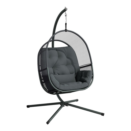 Outsunny Hanging Egg Chair in Dark Grey