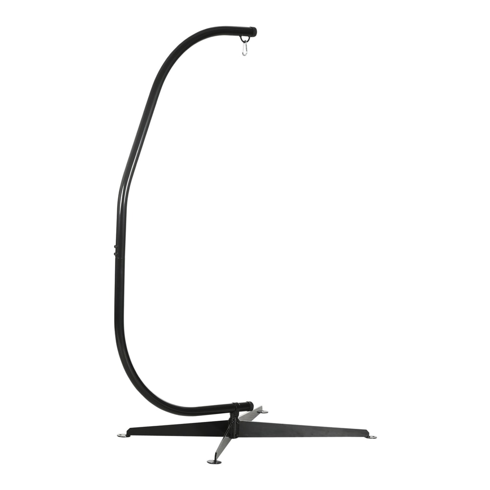 Outsunny Hanging Hammock Stand, a black C-shaped steel frame with a wide base for stability