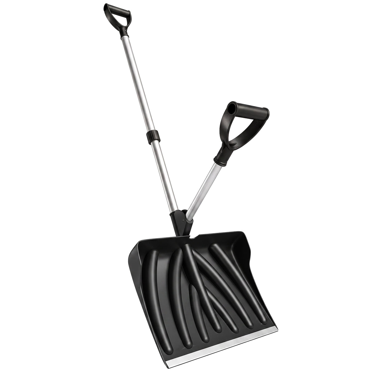Outsunny Heavy-Duty Snow Shovel with Assist Handle in Black