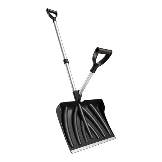 Outsunny Heavy-Duty Snow Shovel with Assist Handle in Black