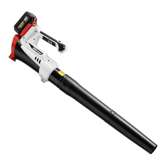 Outsunny Leaf Blower Cordless with 4000mAh Battery & Charger, a white and black handheld garden blower with a red nozzle