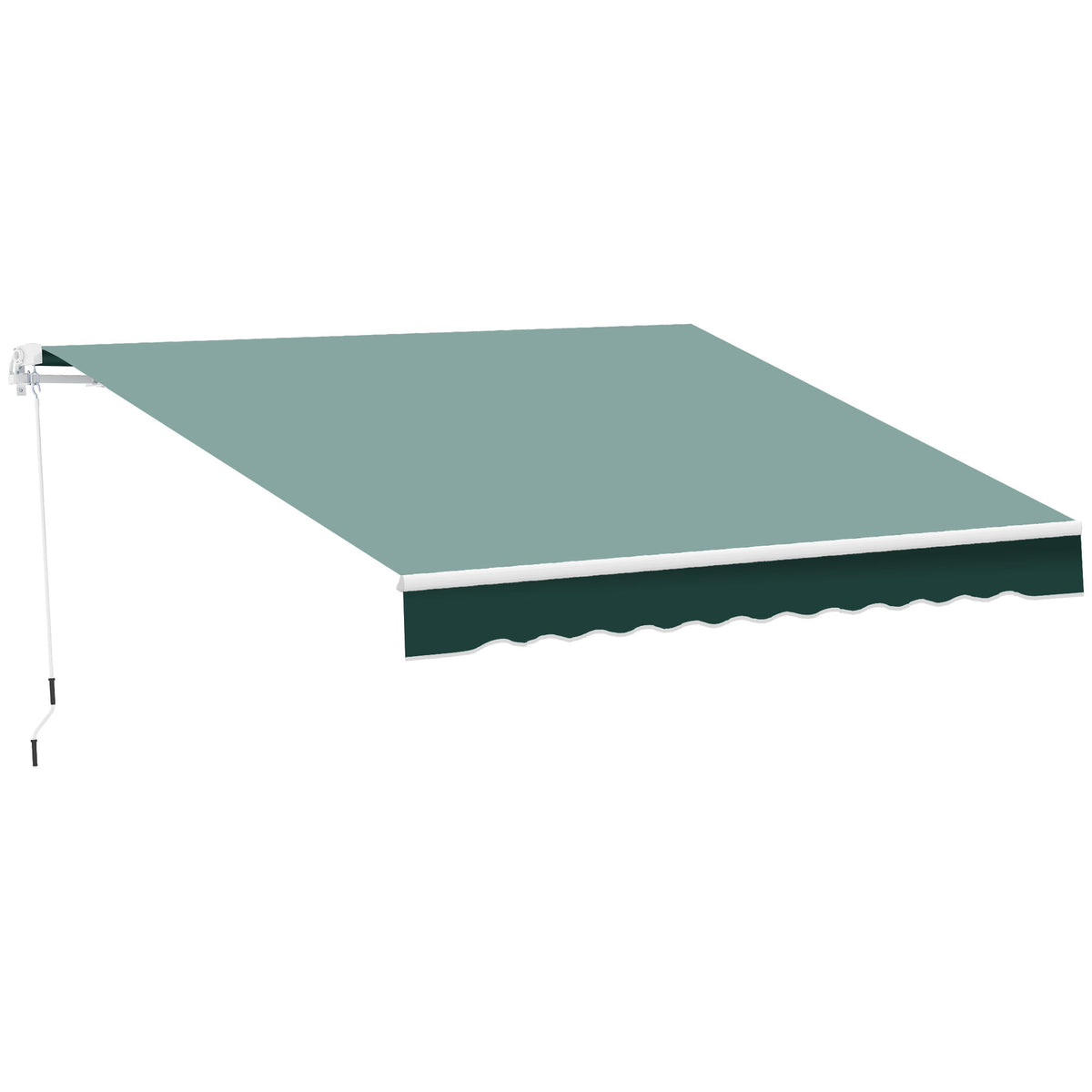 Outsunny Manual Retractable Awning in Dark Green