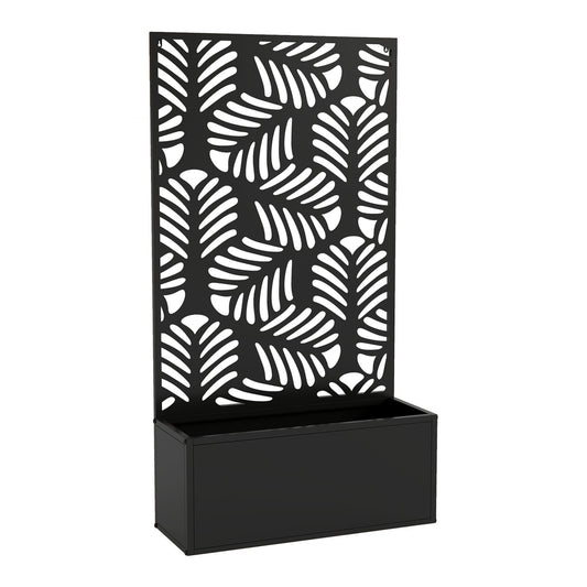 Outsunny Metal Garden Bed for Garden with Trellis shown against a plain white background