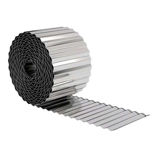 Outsunny Metal Garden Edging Border rolled into a coil on a white background