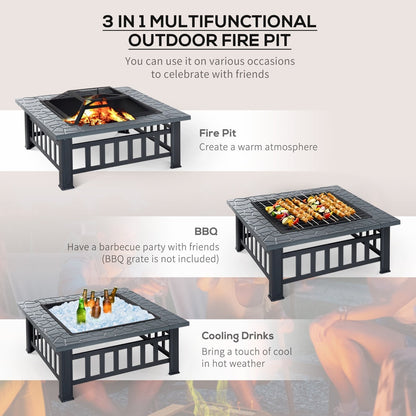 This multifunctional fire pit can be used for a bonfire, BBQ, or to cool drinks