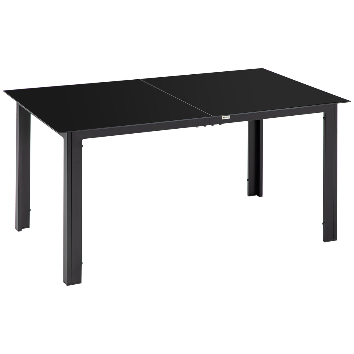 Outsunny Outdoor Dining Table for 6 in Black