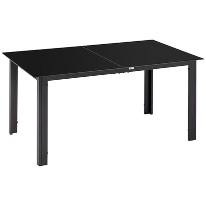 Outsunny Outdoor Dining Table for 6 in Black