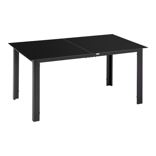 Outsunny Outdoor Dining Table for 6 in Black