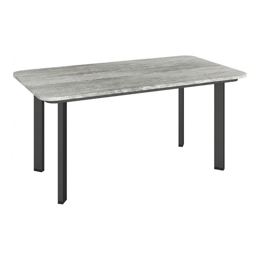 Outsunny Outdoor Garden Coffee Table with a grey wood effect top and black metal frame
