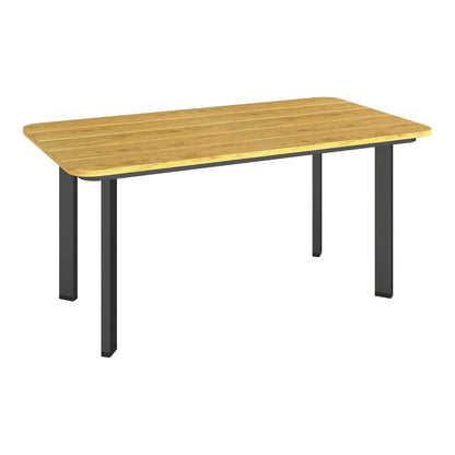 Outsunny Outdoor Garden Coffee Table with a slatted wood effect top and black metal frame