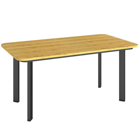 Outsunny Outdoor Garden Coffee Table with a slatted wood effect top and black metal frame