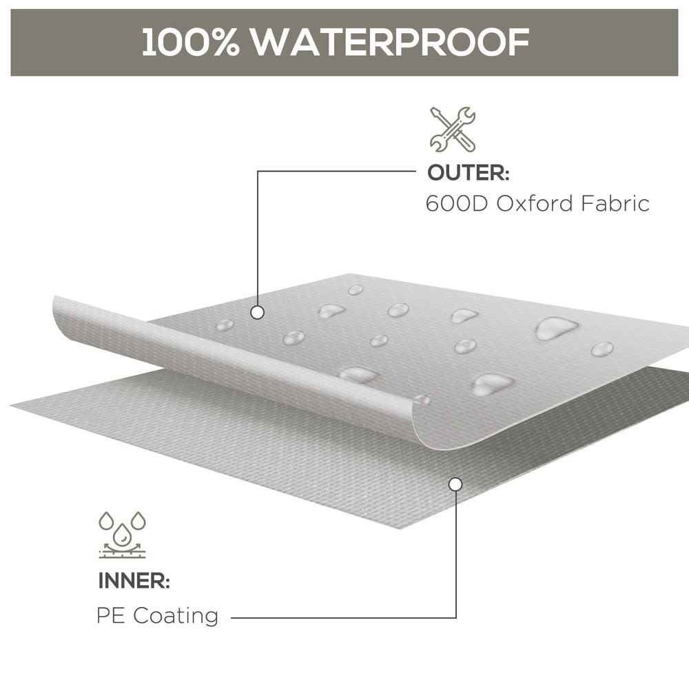 Close-up of the waterproof fabric layers of the patio furniture cover