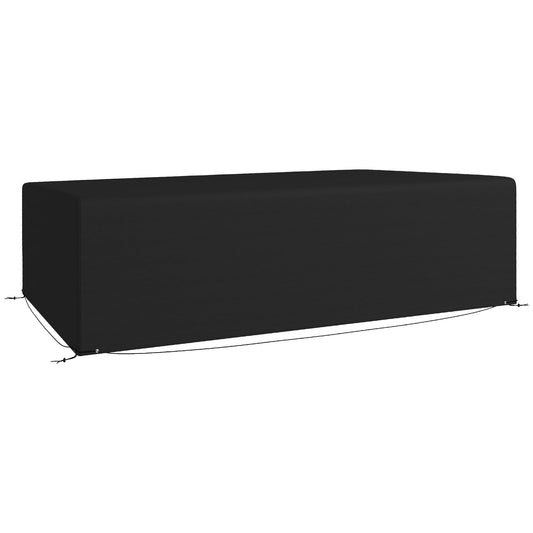 Outsunny Outdoor Garden Furniture Cover Waterproof in black covering a rectangular furniture set
