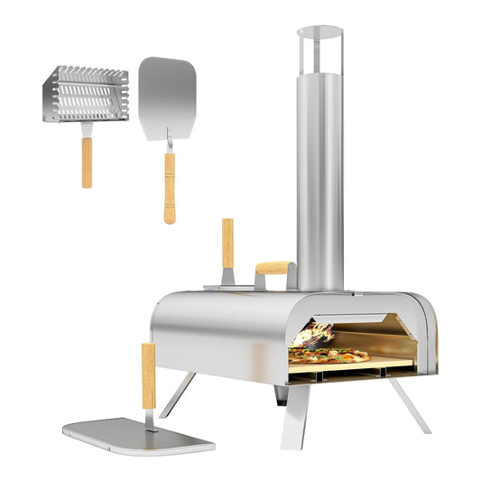 Outsunny Outdoor Pizza Oven with pizza stone and peel accessories