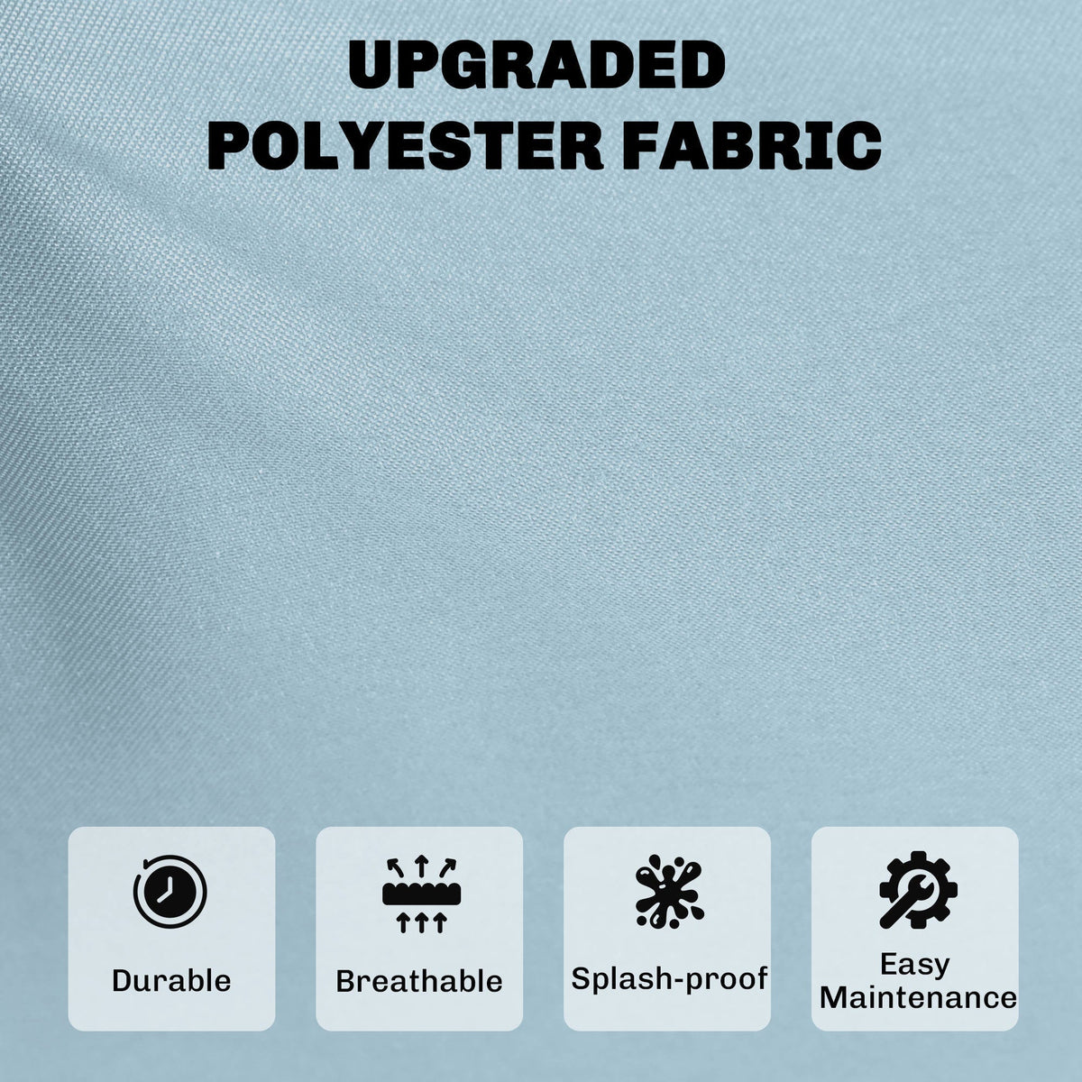 Close up of the upgraded polyester fabric for the patio deep seating chair cushions