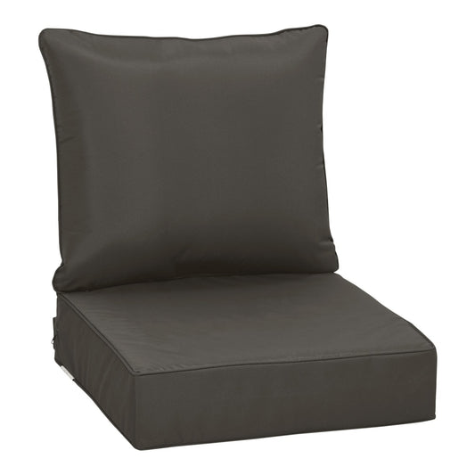 Outsunny Outdoor Seat and Back Cushion Set a dark grey deep seating chair replacement cushion set
