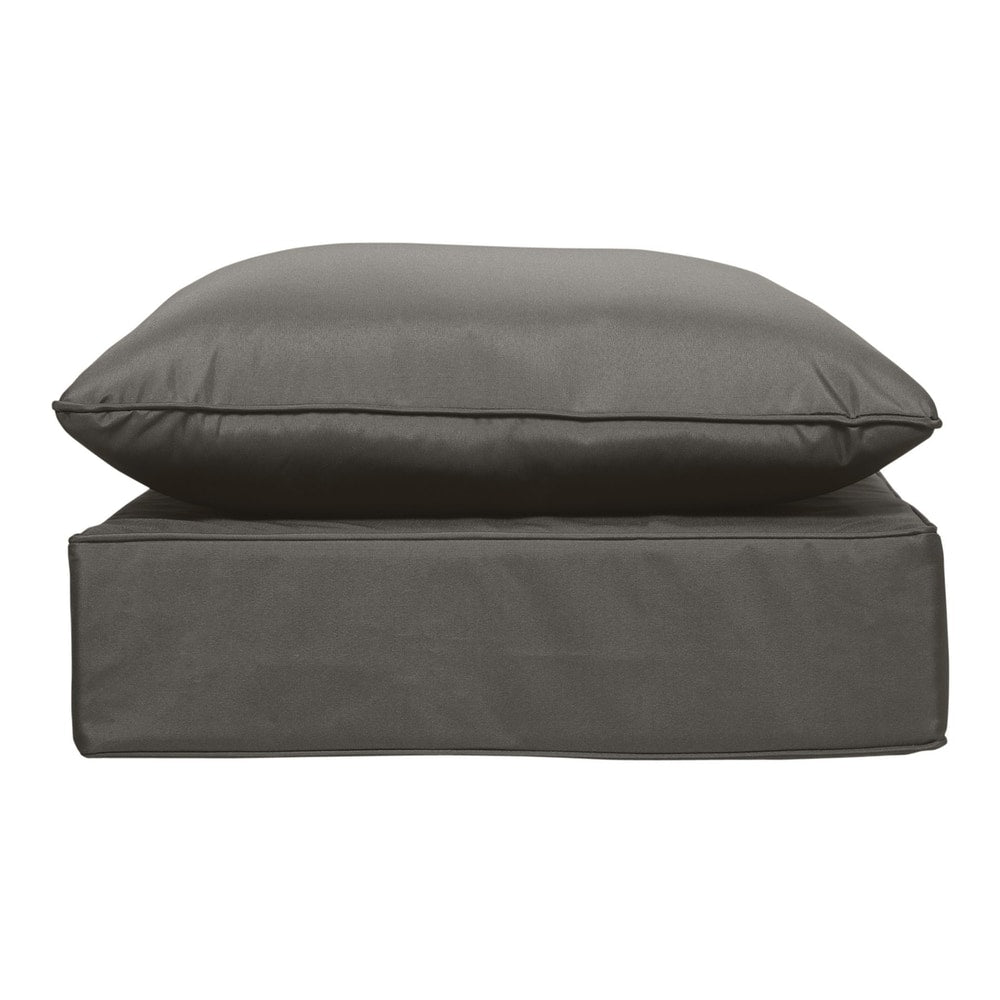 A stacked seat and back cushion for outdoor furniture
